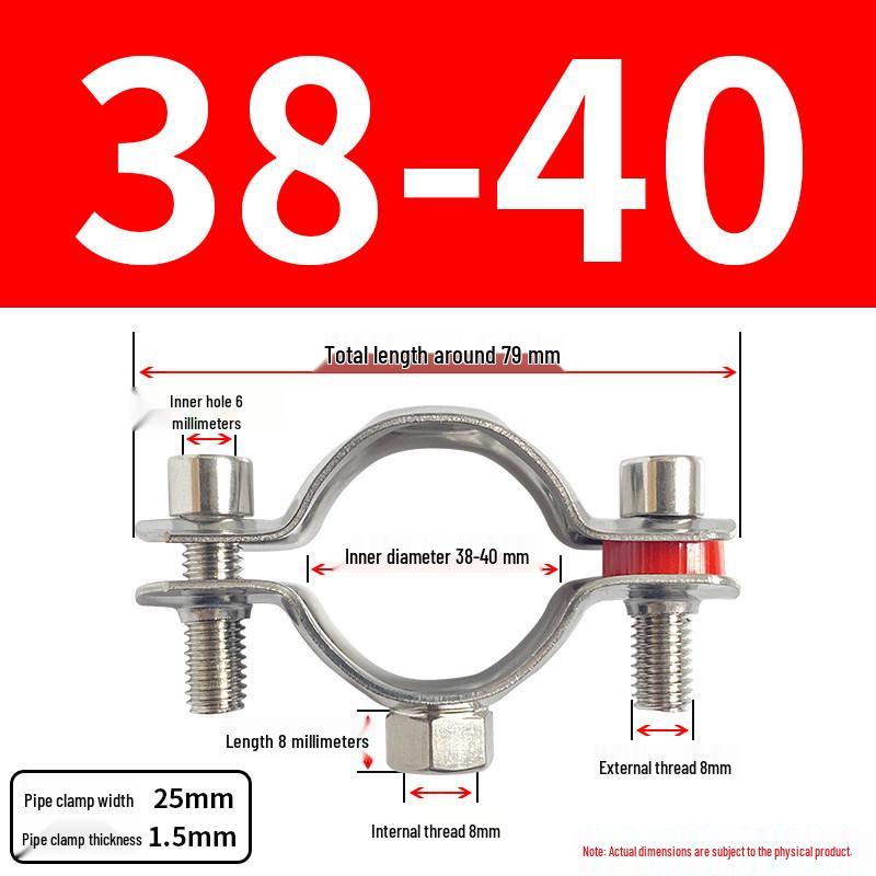Stainless Steel Pipe Clamp Bracket with M8 Nut for Cable and Gas Pipes
