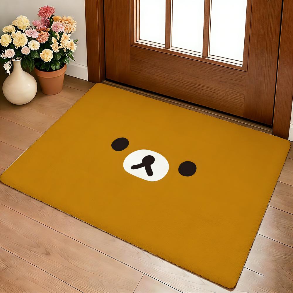 Kwaii Cute P-RilakkumaS Floor Mat Cozy Flannel Soft Thick Non-Slip Mat For Living Room Bedroom Kitchen Decor Rugs