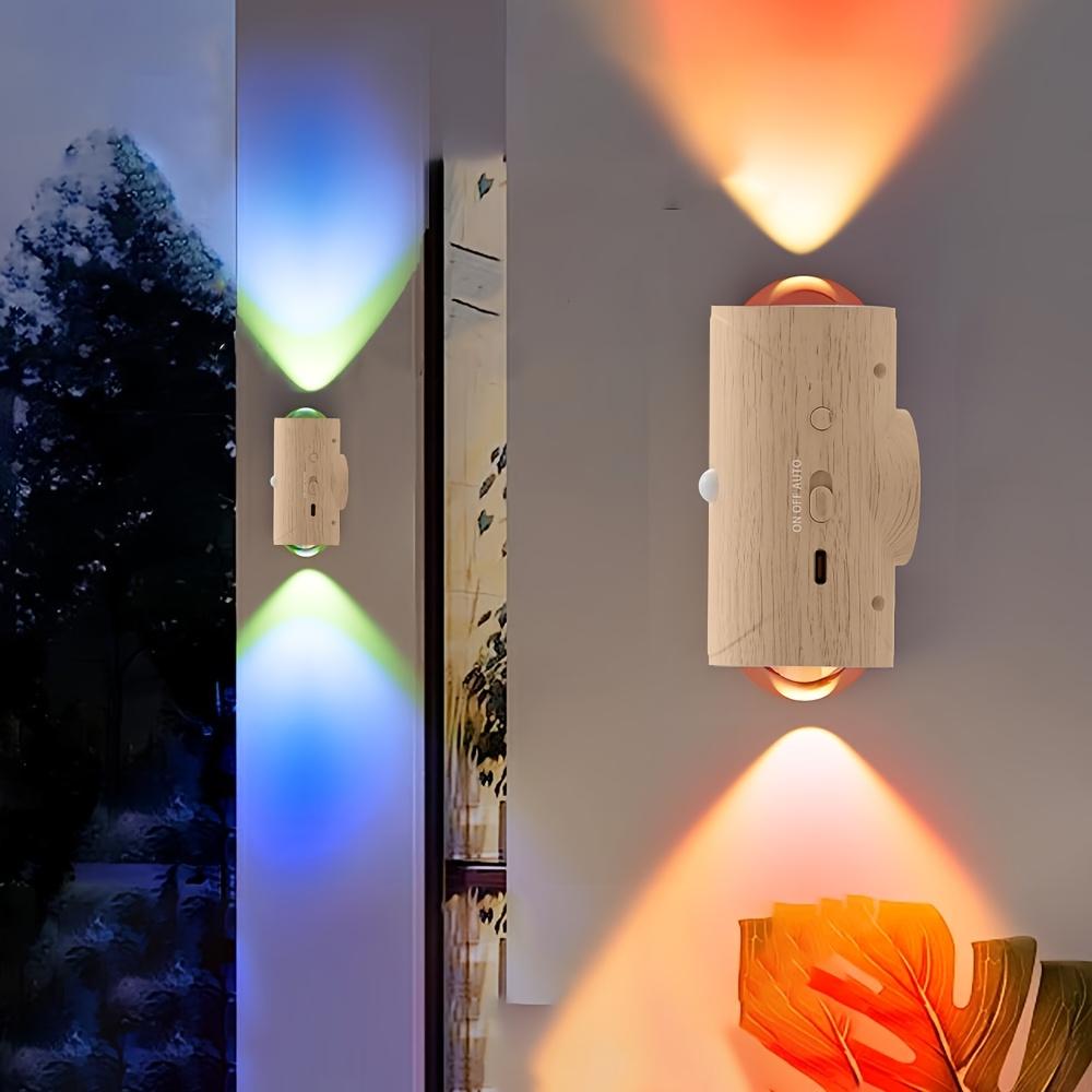 RGB Gradient LED Night Light with Motion Sensor Wall Lamp Rechargeable Ambient Dimmable Indoor Lights Magnetic Step Lighting
