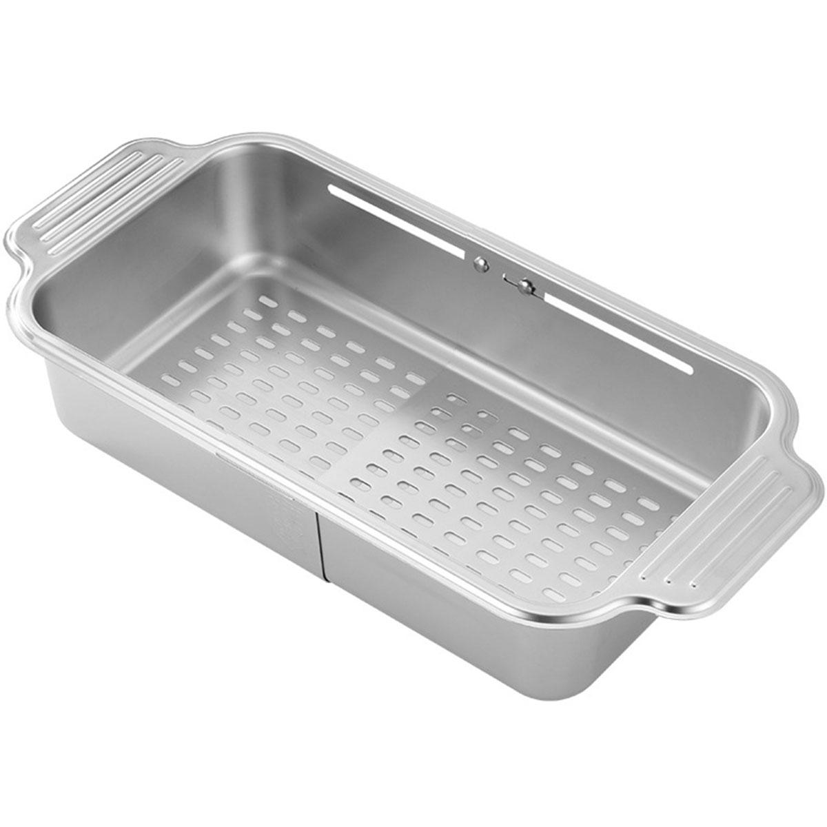 

Сливная корзина из нержавеющей стали, выдвижная корзина для раковины, пищевой термостойкий дуршлаг для раковин размером менее 17,3 дюймов серебряный