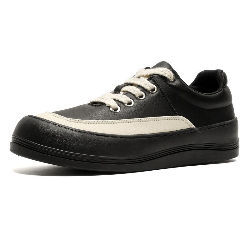 Niche design flat shoes black casual sports heightened platform bread shoes X