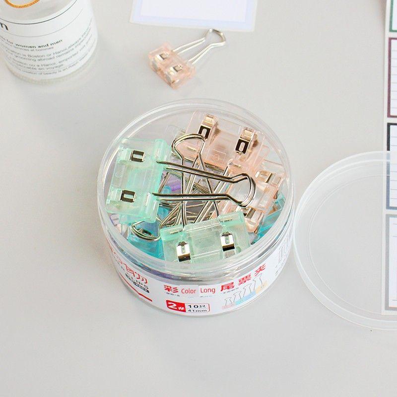 Large Long Tail Clip Office Supplies Binder Clip Transparent Test Paper Clip Small Size Medium Folder Folder Ticket Holder