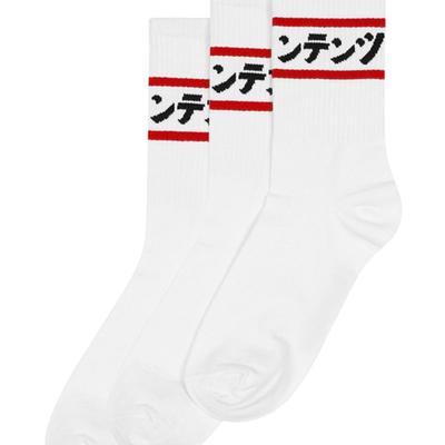 REPLAY CONTAINER [3ER-PACK] rote Socken (Weiß)