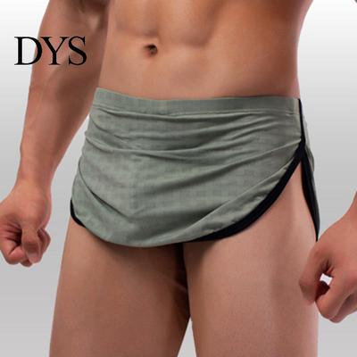 Slim Fit Men Thong Sexy Low-Rise Elastic Waistband Briefs Solid Color Breathable Mesh Panties Daily Wear Boxer