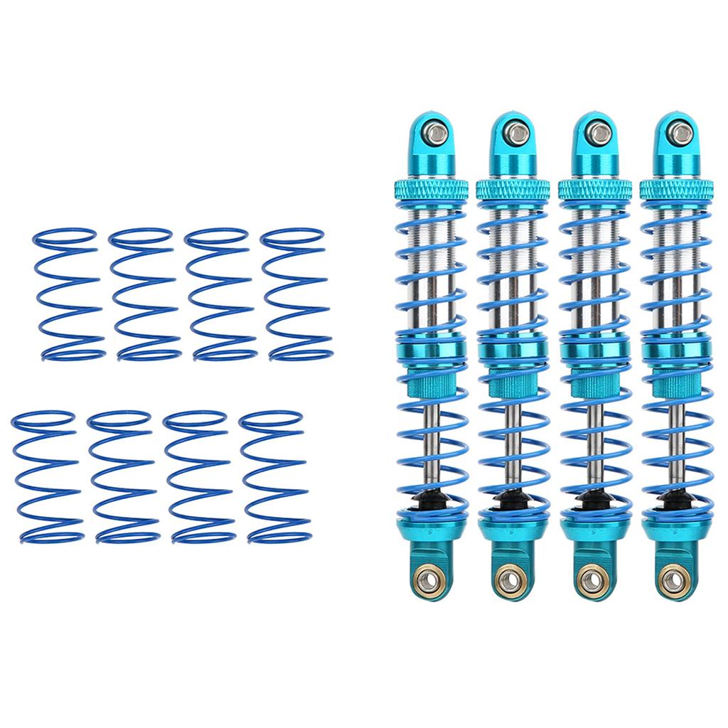 RC Shock Damper Shock Absorber 100mm Metal Shock Absorber Set of 4 with Spare Spring for SCX10D90 110 RC Crawler, 15mm Diameter, 3mm Opening