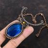 Blue Fire Labradorite Necklace Copper Wire Wrapped Necklace Adjustable Necklace Handmade Necklace Gemstone Jewelry For Gift Copper Jewelry