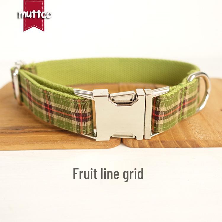 MUTTCO Creative Green Plaid Neck Strap Dog Collar & Leash, UDC-041 Extra Small