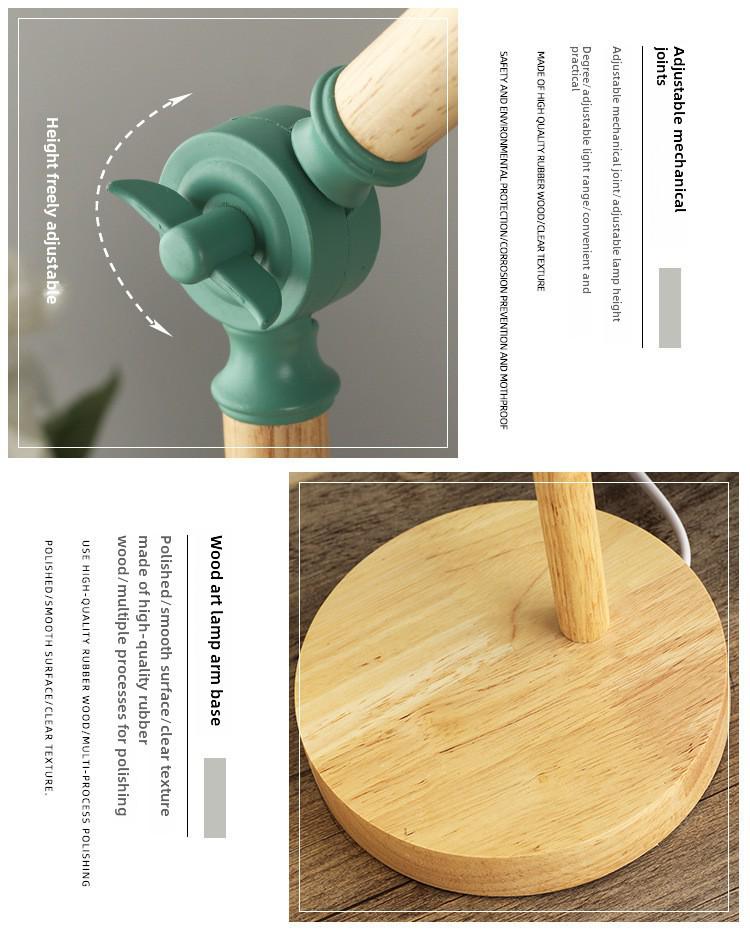 Nordic Macaron Wood Table Lamp: Eye-Caring Dorm Desk & Bedroom Bedside Lamp