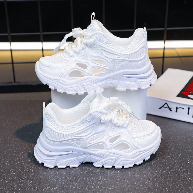 Kids Spring Summer Breathable Mesh Daddy Shoes Boys Girls Lightweight Casual Running Sneakers