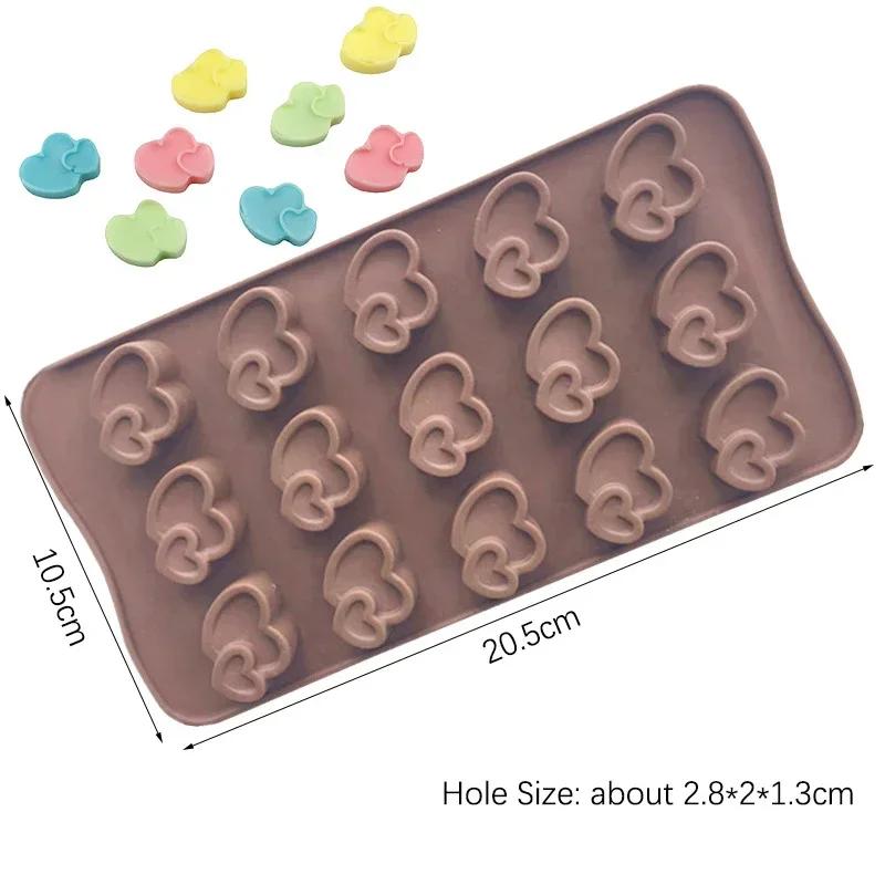 Heart-shape Silicone Mold for Baking Pan Patisserie Candy Bar Chocolate Mould DIY Wedding Gift Epoxy Resin Molds Kitchen Supply