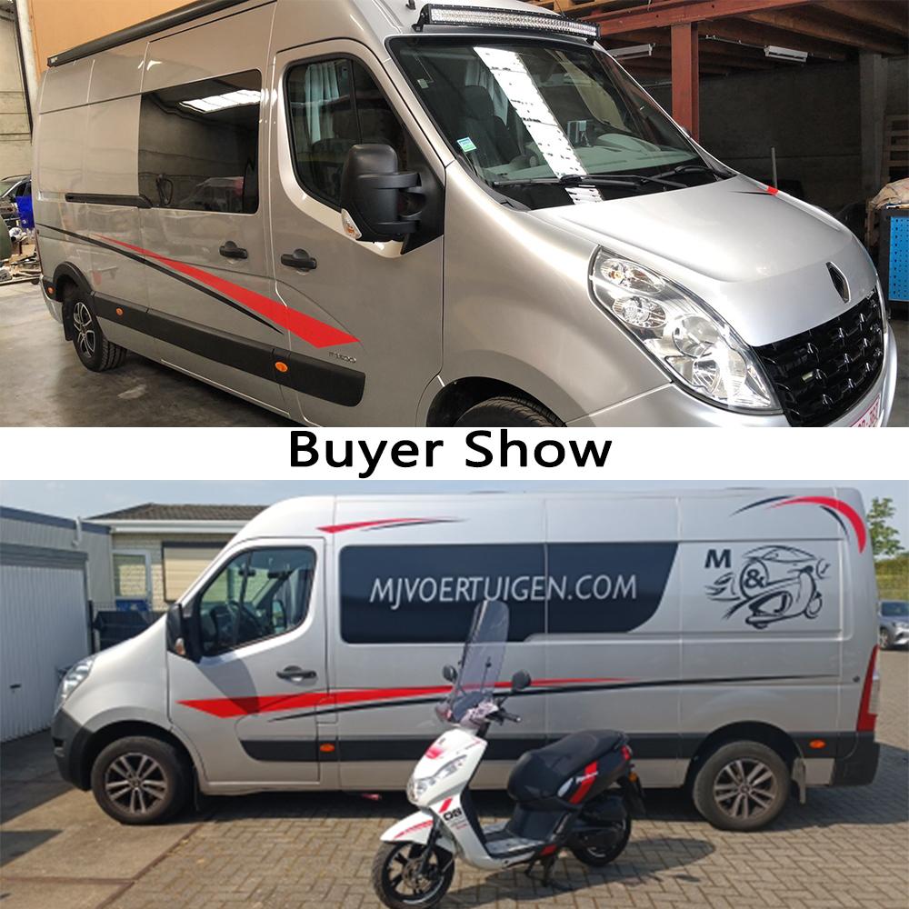 6 Teile/los Auto Aufkleber Grafiken Sport Vinyl Streifen Camper Van Aufkleber Für Peugeot Boxer Fiat Ducato Citroen Jumper Zubehör