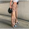 Vintage Cargo Pants Loose Jeans Women's Casual Spring Autumn Pocket Street Sports High Waist Straight Grey Trousers