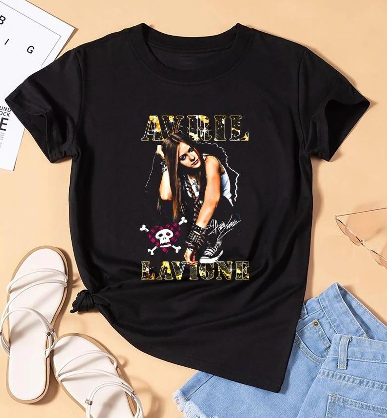 Avril Lavigne Bootleg T-Shirt – 90er Vintage Stil, 2025 Tour Fan T-Shirt XL black