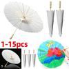 Oiled Paper Umbrella Photography Props DIY White Umbrella Decorative Chinese Parasol for Wedding Party Decor