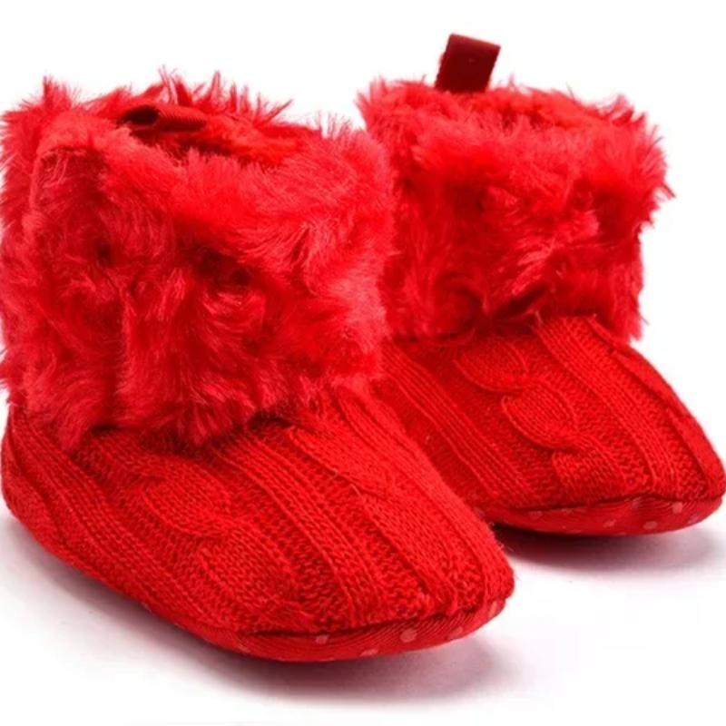 2025 New Winter Baby Snow Boots Knitted Warm Plush Newborn Little Girls Boys Shoes Non-slip Fashion Toddler Girls Boots