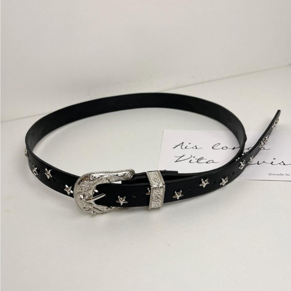 American Retro Pentagram Women's Belt Women's Versatile High-end Belt Niche Design Accessories