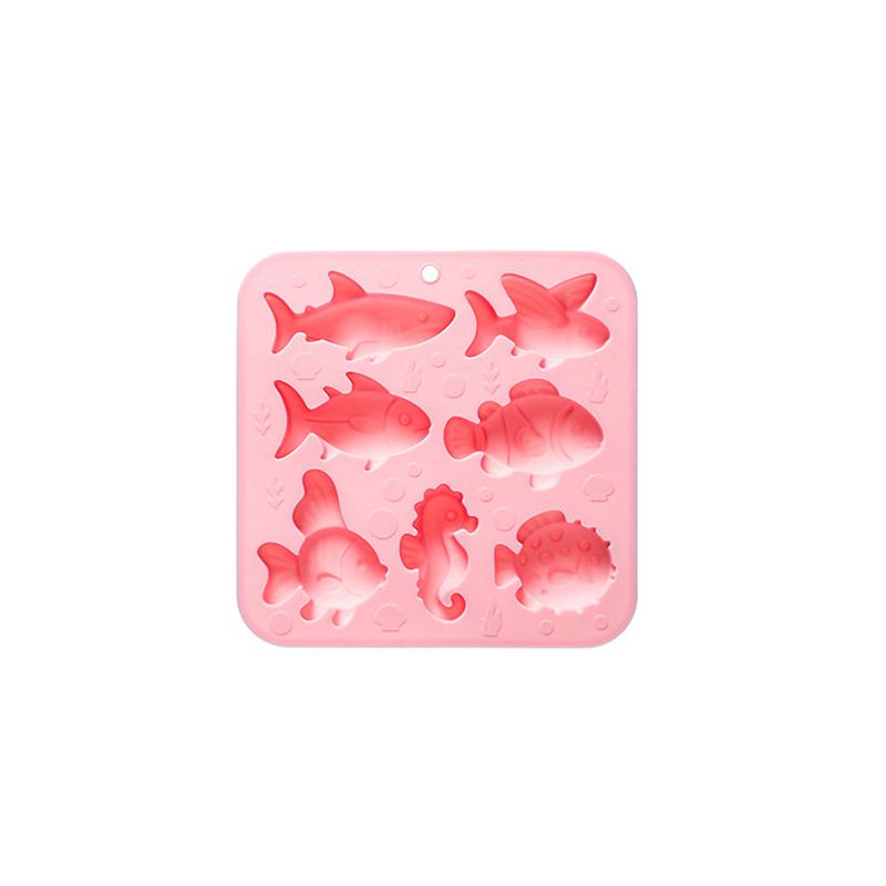 7 Cavity Different Marine Fish Silicone Mold Seahorse Puffer Fish Shape Fondant Candy Chocolate Mould Animal Cake Decoration