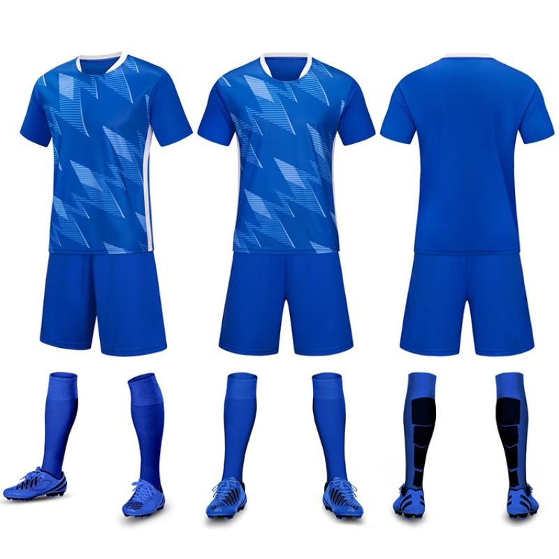 Football Jersey Set Men'S Game Sports Jersey Adult Primary School Students Children'S Training Jersey Short-Sleeved Jersey Quick-Drying