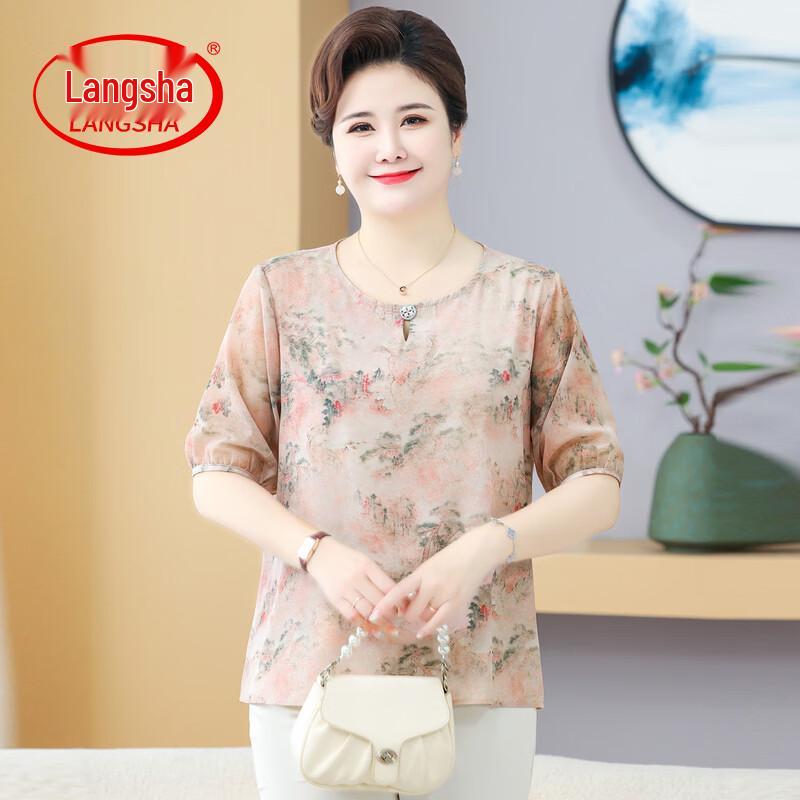 Langsha Women s Plus Size Floral Print Short Sleeve T-Shirt 8XL