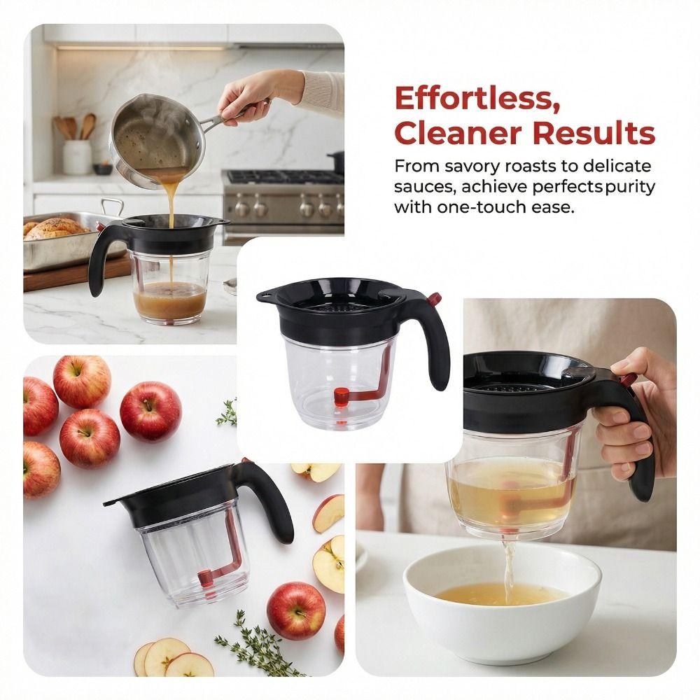 1000ml Fat Separator Heat Resistance Durable ABS Gravy Separator Quick Separation Multifunction Oil Strainer Healthier Cooking