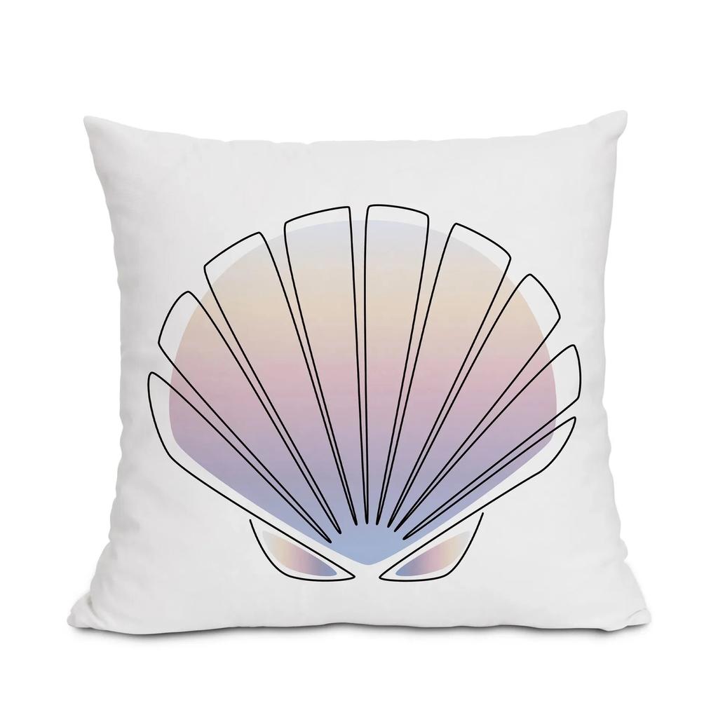 45x45cm Conch Shell Print Pillowcase Living Room Sofa Chair Cushion Cover Bedroom Room Home Decoration