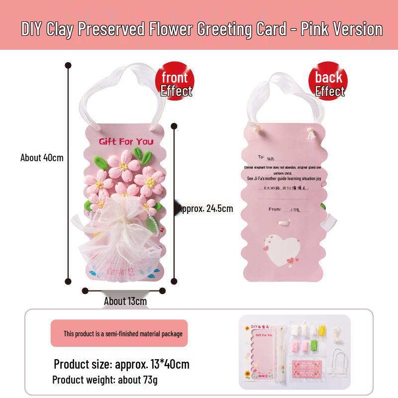 Handmade Clay Flower Greeting Card Craft Kit for Teacher s Day