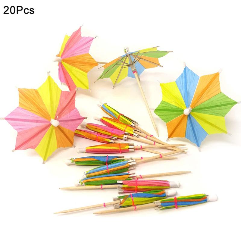 

Umbrella Cocktail Drink Picks Food Fruit Bamboo Toothpick Dessert Cake Stick Hawaiian Birthday Party Decoration Wedding Supplies