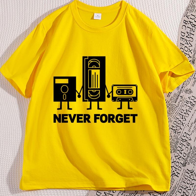 

Never Forget T Shirt Vintage Cassette Tape Tee Retro 90s 80s Tshirt Unisex Women Cotton Tshirt High Quality Streetwear Clothing 3XL