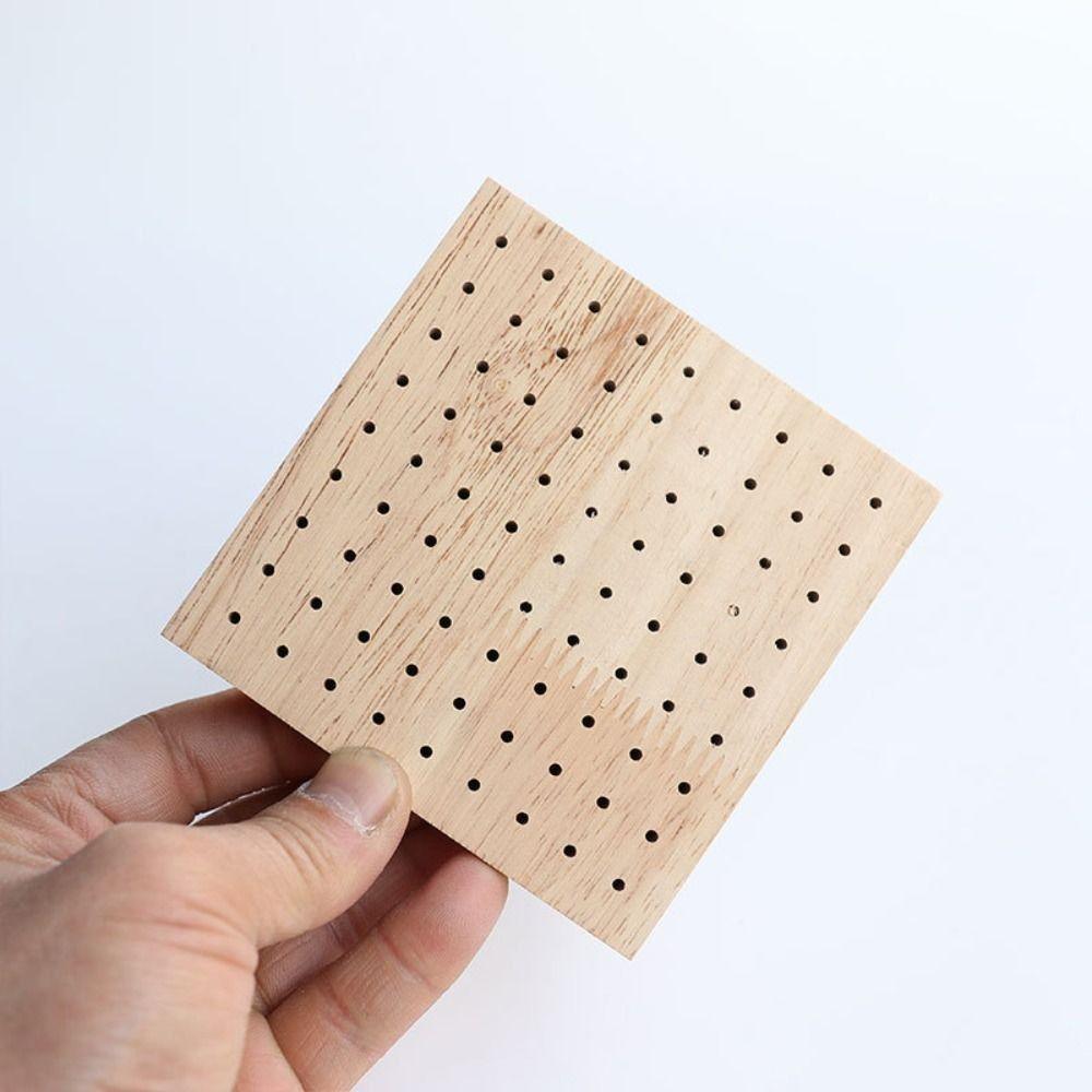 2Pcs Square Wooden Polishing Head Storage Board Nail Grind Head Organizer Empty Container