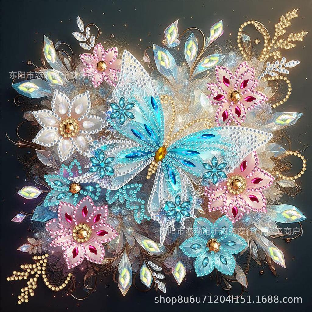 Schmetterlingsförmiges Diamantgemälde in großer Größe mit leuchtenden Diamanten, dekoratives Gemälde, Explosionsmotiv