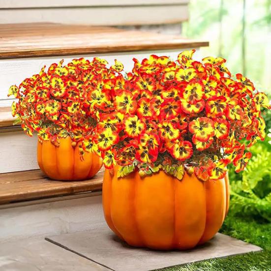 Fall Artificial Flower 7 Fork Realistic Fake Plastic Flower Home Office Wedding