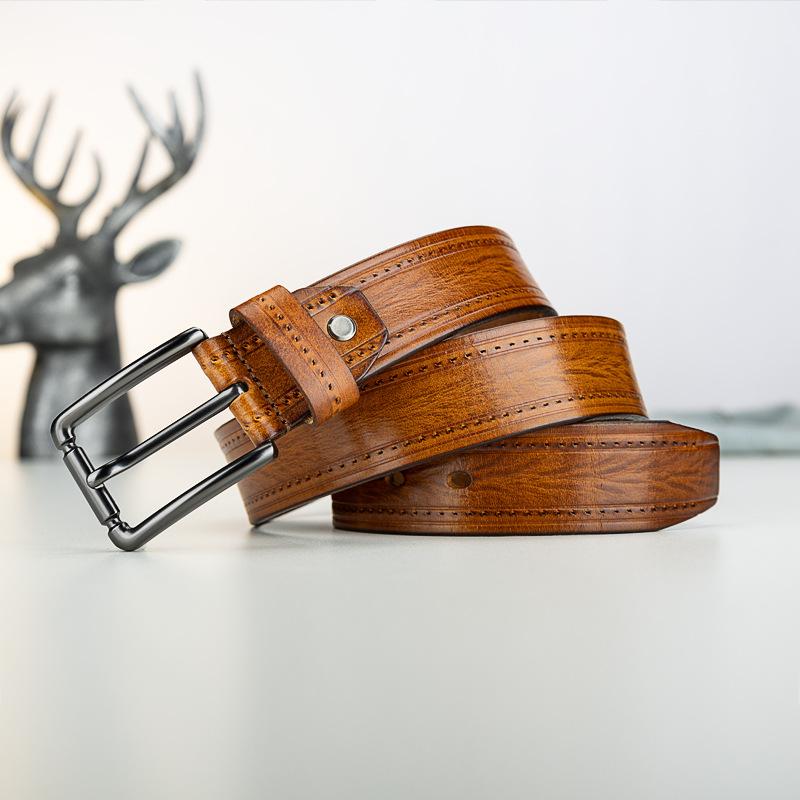 Men'S Belt Alloy Pin Buckle Casual Men'S First Layer Cowhide Belt Jeans