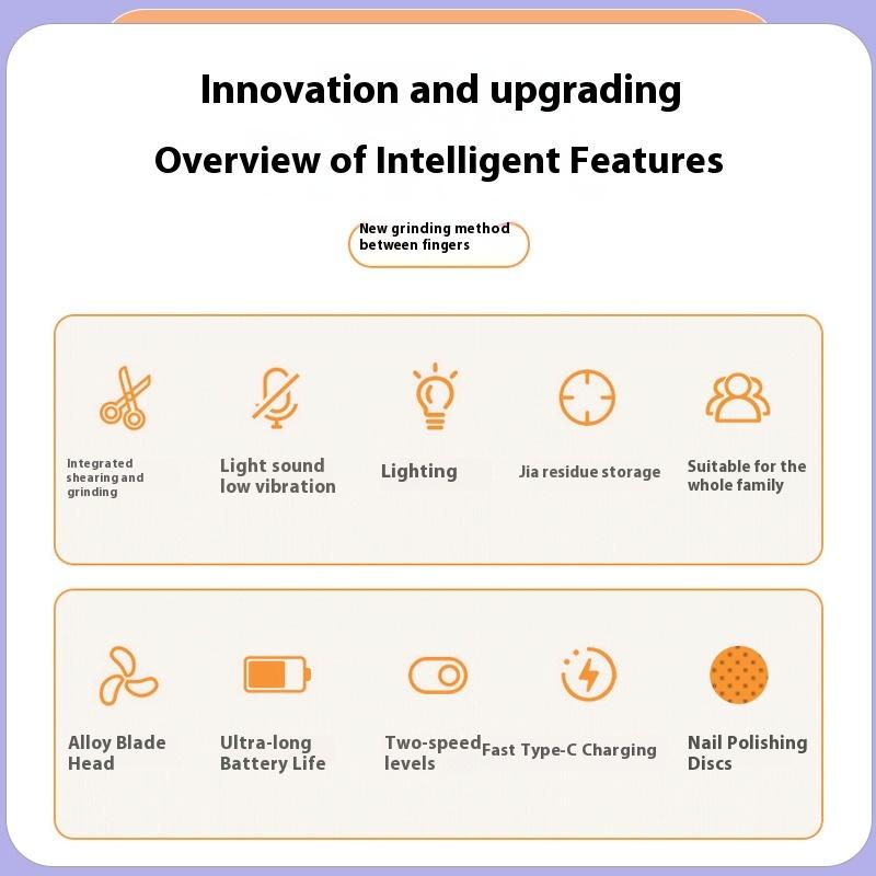 Electric Nail Sharpener Baby Adult Nail Sharpener Anti-Clip Automatic Nail Clipper Multifunctional Electric Nail Sharpener