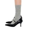Heart Button Knee Socks / Gray