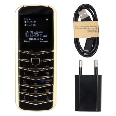 V03 Telefon komórkowy Mini z podwójną kartą SIM, metalowy, lustrzany, z małym ekranem