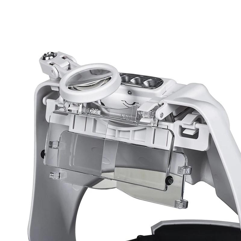 Hot Selling USB Rechargeable Glasses Loupe Watchmaker Repair Tool Glasses Magnifier LED Headband Magnifying Glass