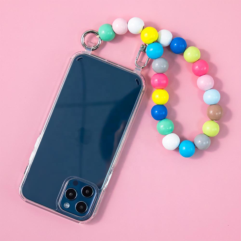 Shockproof Transparent TPU PC Mobile Phone Cases with Eyelets Clear Covers for iPhone11 12 13 ProMax Phone Lanyard Accessories