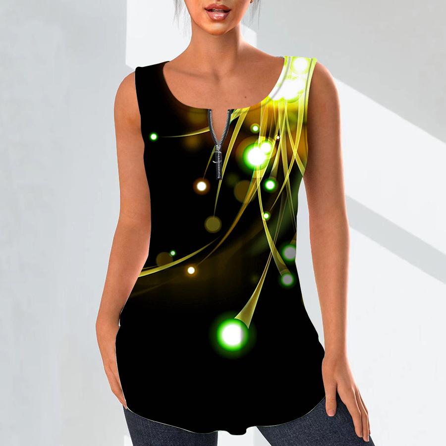 

Женские модные рубашки с v-образным вырезом, повседневные топы, футболка, женский жилет с 3D принтом светлячков, блузка без рукавов больших размеров, топы на бретелях 8XL жёлтый