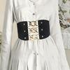Cool Wide Corset Elastic Waistband for Women Girl Daily Wear PU Leather Comfortable Waist Strp for Casual Formal Outfit