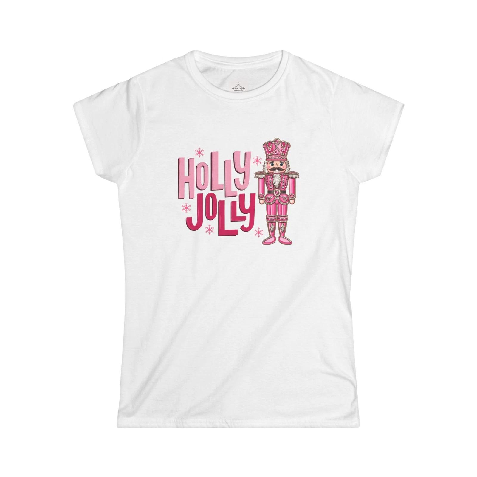 Holly Jolly Nutcracker Tee, Holiday Shirt, Christmas Apparel, Festive Gift, M