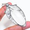 Natural Selenite, Topaz Gemstone 925 Sterling Silver Jewelry Pendant 3.15" ZS-494