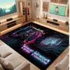 Tapis de sol en velours cristal thème manette de jeu Tapis chaud personnalisé avec nom texte Décoration de maison