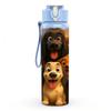 1PC Multi Breed Dog Group Pet Pattern 750ml Color Plastic Sports Water Bottle Leakproof Flip Straw Lid Suitable for Sports Office Home Use