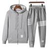 Men's Trendy Hooded Sweatshirt & Joggers Two-Piece Casual Set for Spring & Autumn