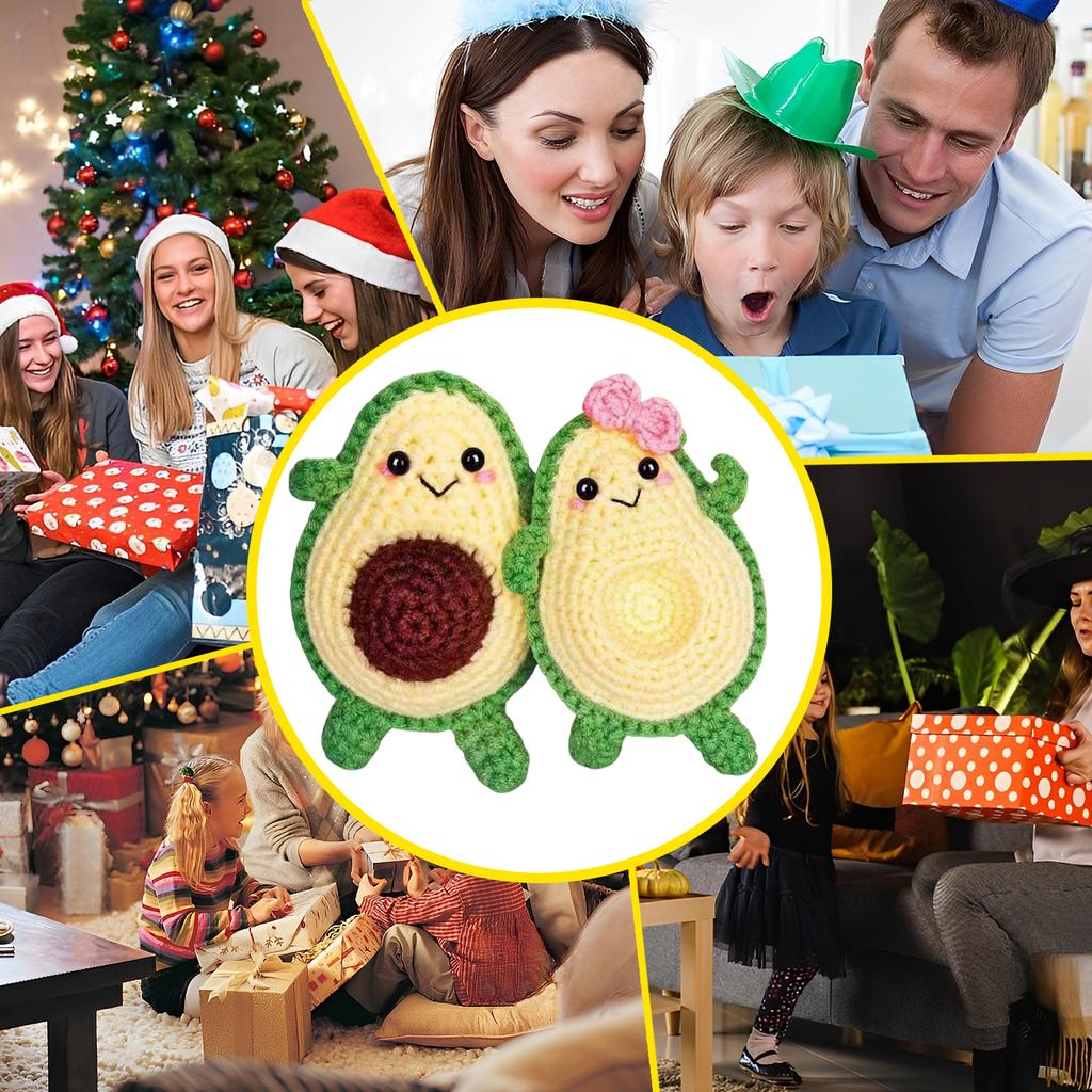 DIY Cute Cartoon Doll Crochet Tool Kit with Wool Stuffing Crochet Hooks Keychain Pendants with Step-by-Step Video Tutorials