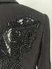 Available: Spring 2026 Fashion Mesh & Beaded Suit Jacket with Chiffon Trousers.