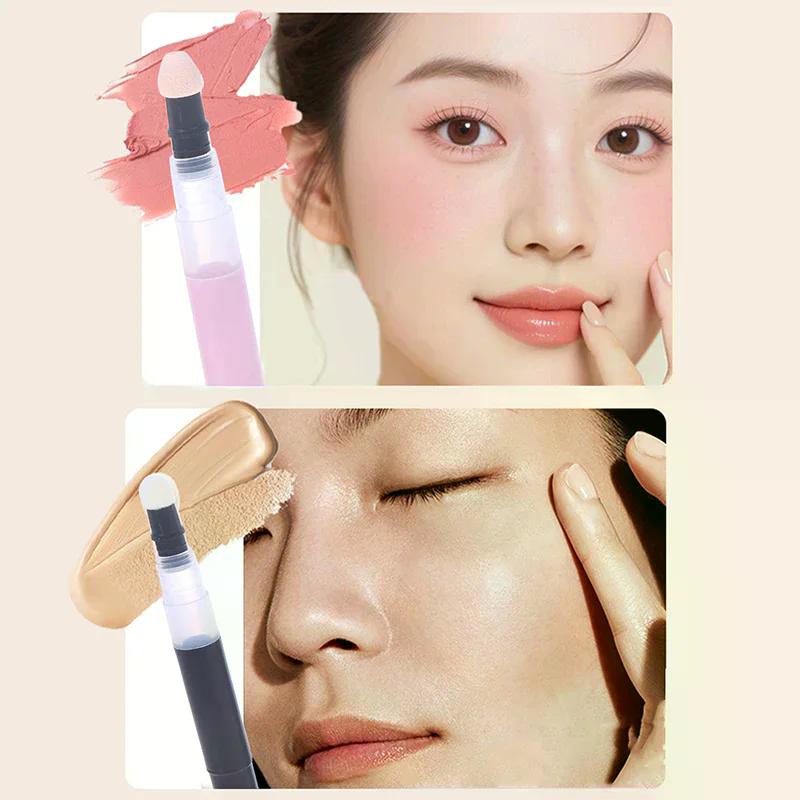 1 Stück 3ml Leerer Dreh-Kosmetikstift - Schwammspitze Lippenstift-Tiegel Foundation Concealer Spender Nachfüllbarer Make-up-Behälter