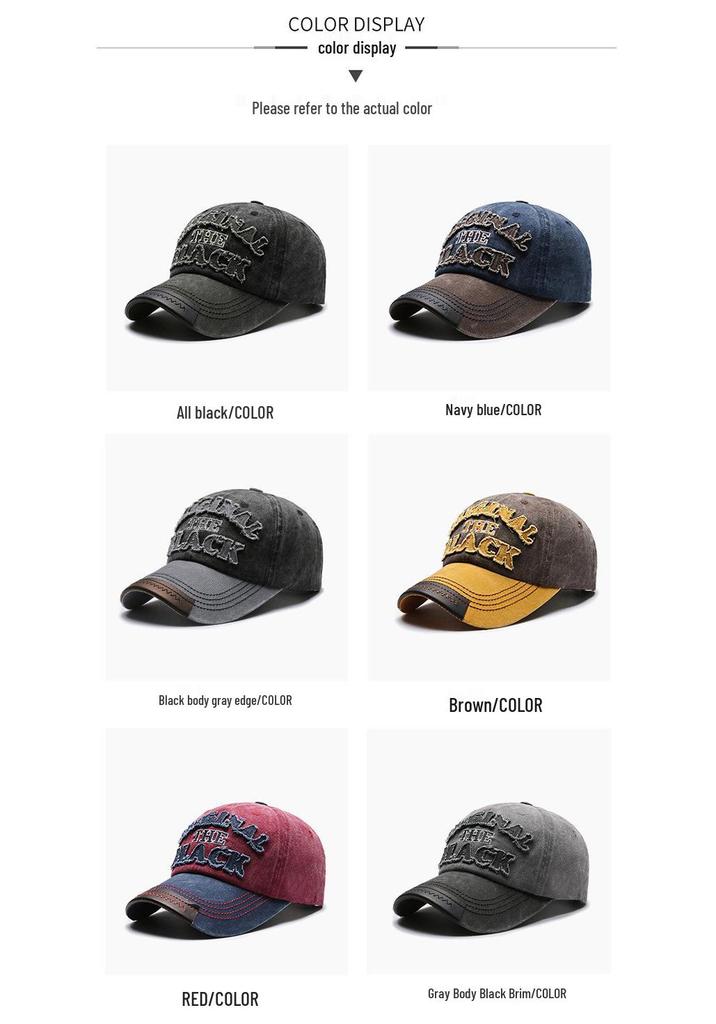 Men's Washed Duckbill Baseball Cap - Trendy European & American Style, Outdoor Casual Sun Hat