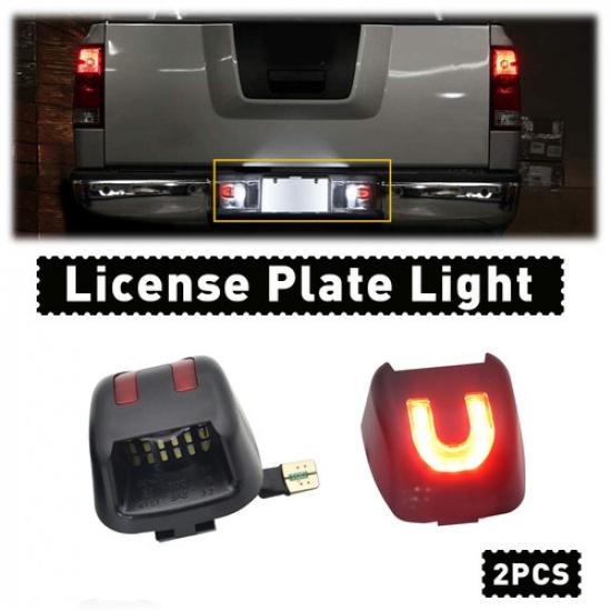 2PCS Red LED White License Plate Fit Kit Light Nissan Suzuki Xterra Equator