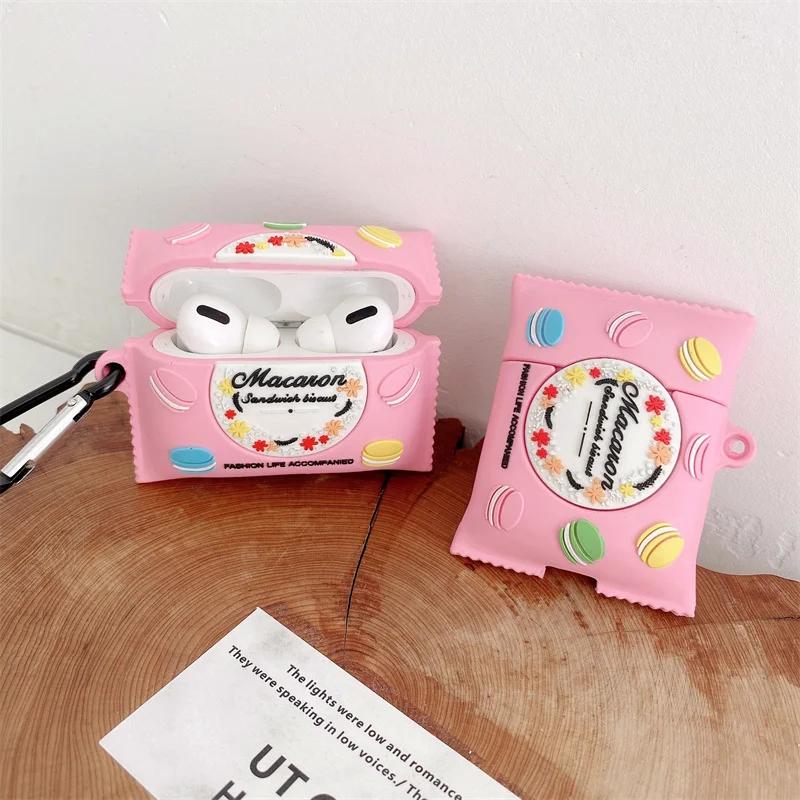Macarons Cookies Cartoon Cute Earphone Cover Case for Airpods Pro Wireless Bluetooth Headphone Charging Box for Airpods 1 2 Case